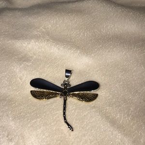 Gold/Silver Dragon Fly Pendant